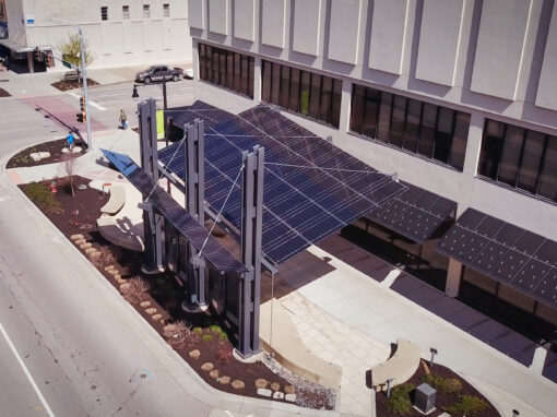 Solar Awning Installation at Evergy’s Pocket Park in Topeka, Kansas.